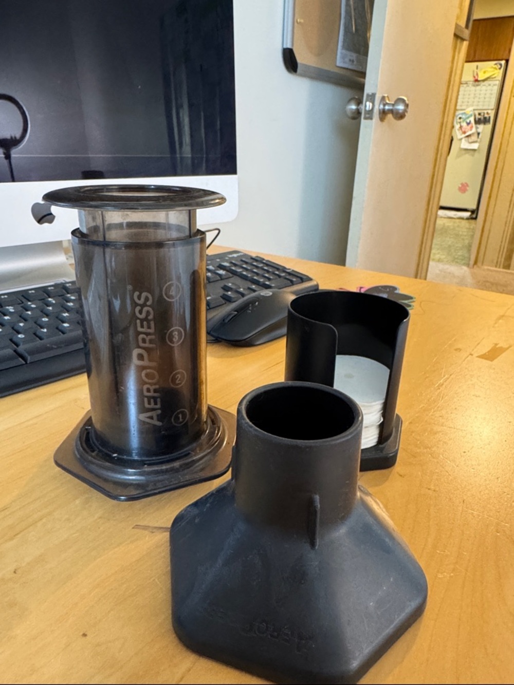AeroPress Coffee Maker with Filter Holder - Black